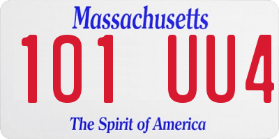 MA license plate 101UU4
