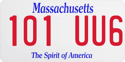 MA license plate 101UU6