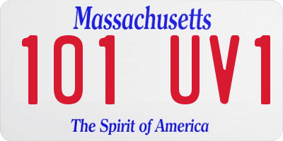 MA license plate 101UV1