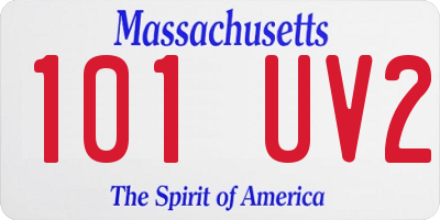 MA license plate 101UV2