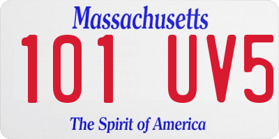 MA license plate 101UV5