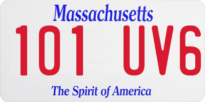 MA license plate 101UV6