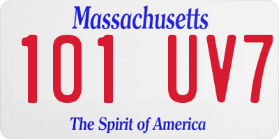 MA license plate 101UV7