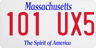 MA license plate 101UX5