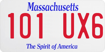 MA license plate 101UX6