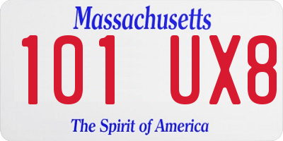 MA license plate 101UX8