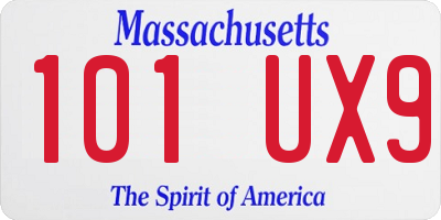 MA license plate 101UX9