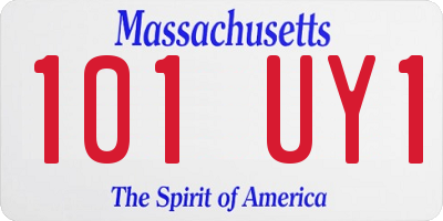 MA license plate 101UY1