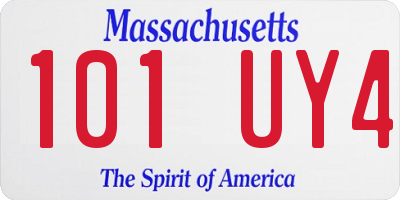 MA license plate 101UY4