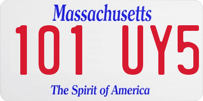 MA license plate 101UY5