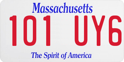 MA license plate 101UY6