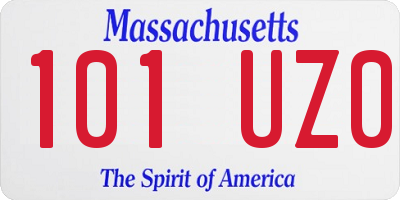 MA license plate 101UZ0