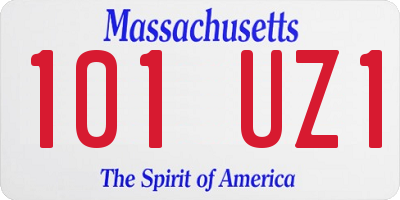 MA license plate 101UZ1