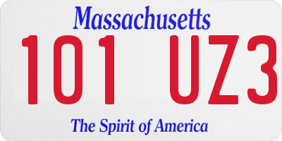 MA license plate 101UZ3