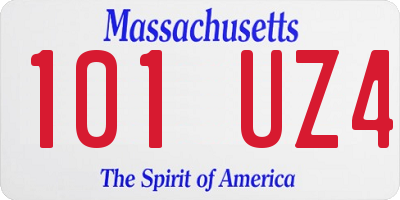MA license plate 101UZ4