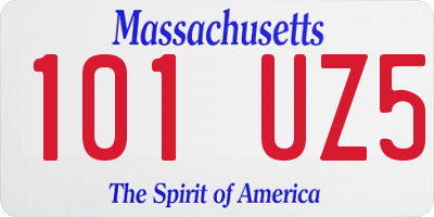 MA license plate 101UZ5