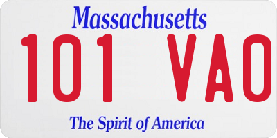 MA license plate 101VA0