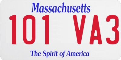 MA license plate 101VA3