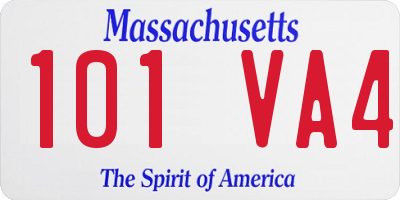 MA license plate 101VA4