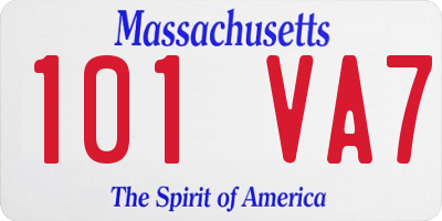 MA license plate 101VA7