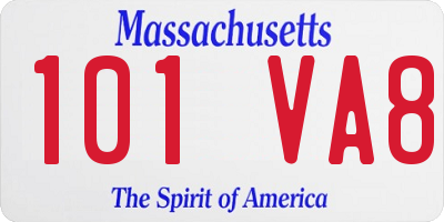 MA license plate 101VA8