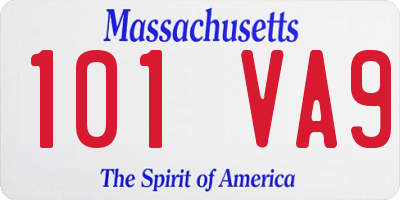 MA license plate 101VA9