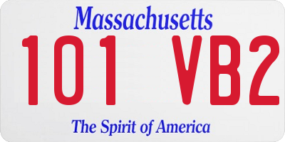 MA license plate 101VB2