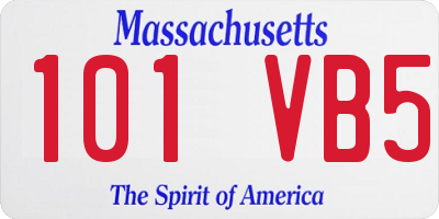 MA license plate 101VB5