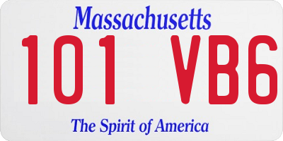 MA license plate 101VB6