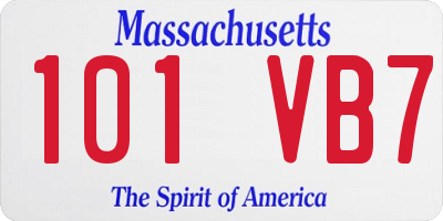 MA license plate 101VB7