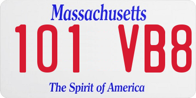 MA license plate 101VB8