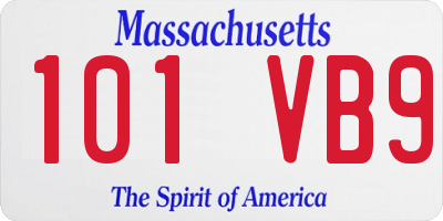 MA license plate 101VB9