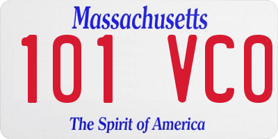 MA license plate 101VC0