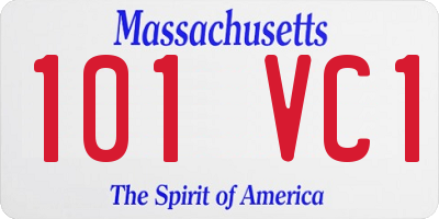 MA license plate 101VC1