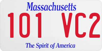 MA license plate 101VC2