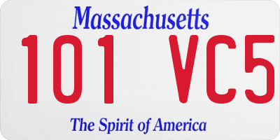MA license plate 101VC5