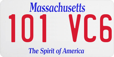 MA license plate 101VC6