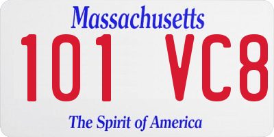 MA license plate 101VC8