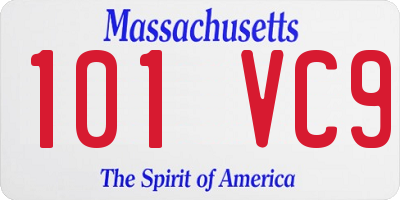 MA license plate 101VC9