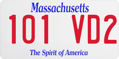 MA license plate 101VD2