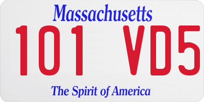 MA license plate 101VD5