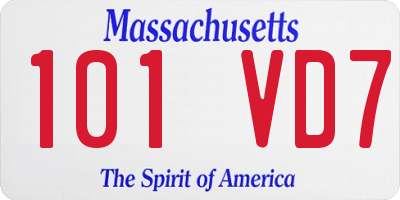 MA license plate 101VD7