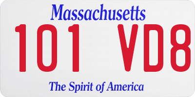 MA license plate 101VD8