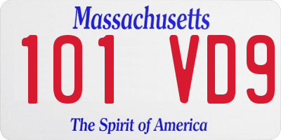 MA license plate 101VD9