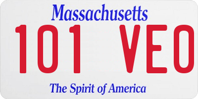 MA license plate 101VE0