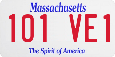 MA license plate 101VE1