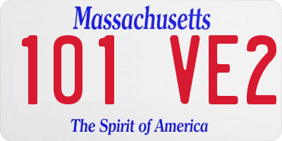 MA license plate 101VE2