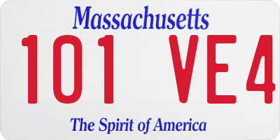 MA license plate 101VE4