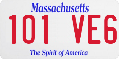 MA license plate 101VE6