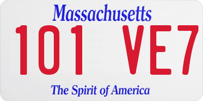 MA license plate 101VE7